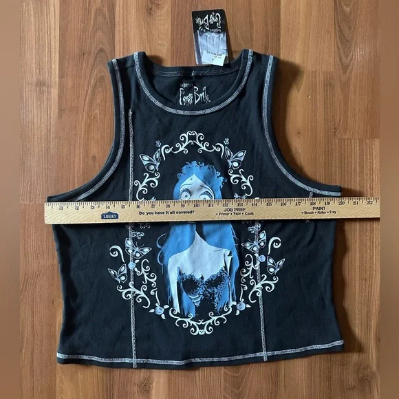 NWT Corpse Bride Emily Ribbed Girls Crop Tank Top size 2X - Picture 7 of 7